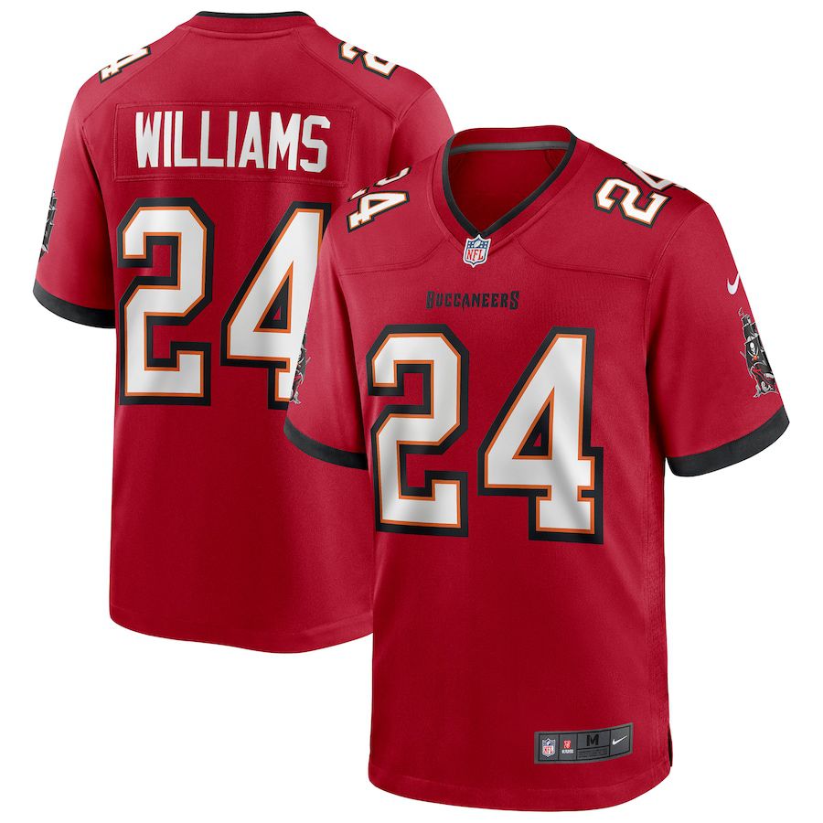 Men Tampa Bay Buccaneers 24 Cadillac Williams Nike Red Game Retired Player NFL Jersey